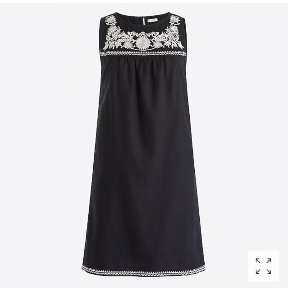 J. Crew Factory Black and White Embroidered dress